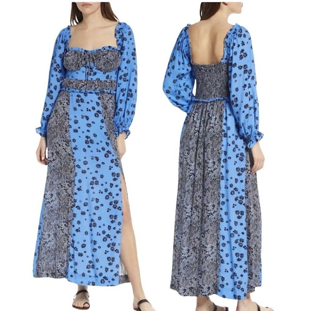 Free People Black and Blue Tigerlilly Dress
